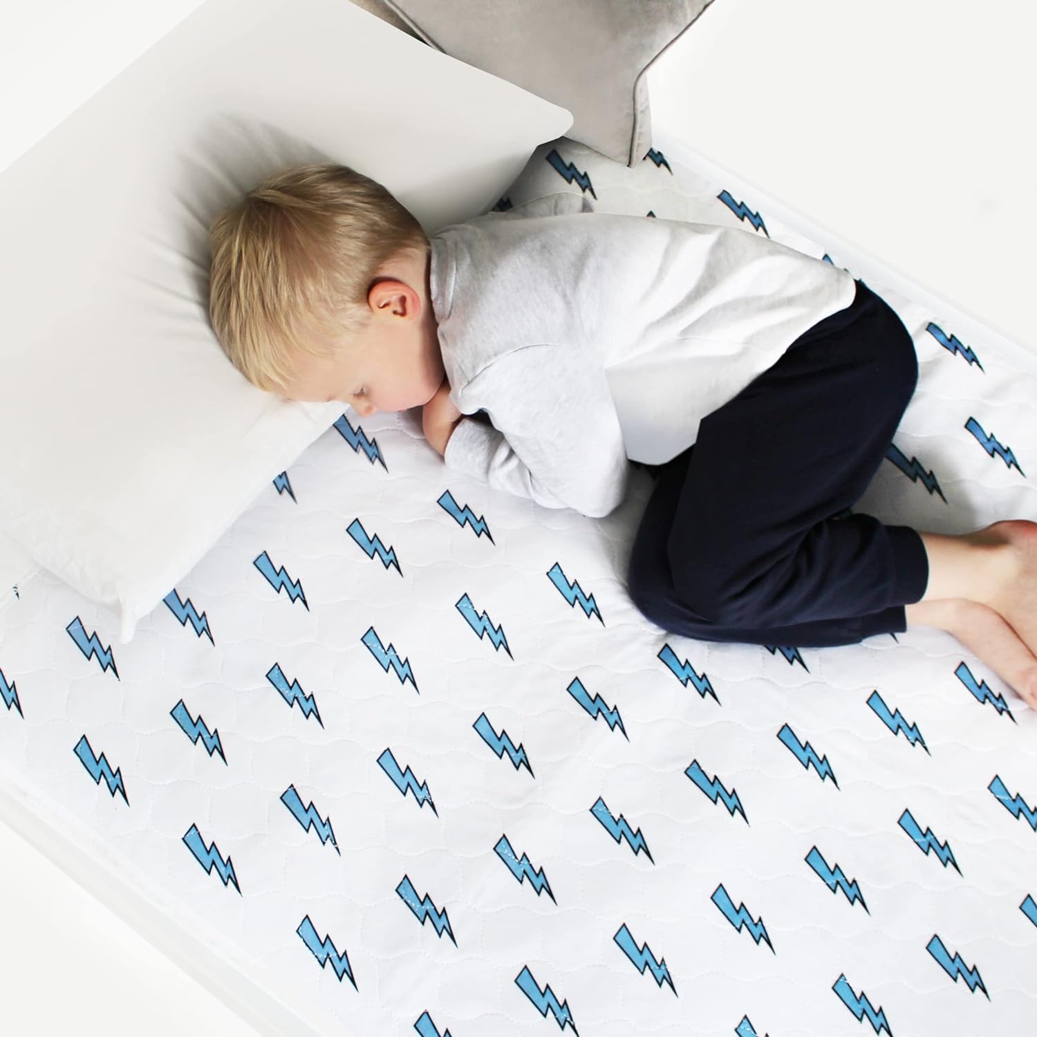 230816040407104_1 Hygge Sheets Potty Training Bed Pads - 100% Waterproof - Bed Wetting Pads for Twin and Toddler Beds - Reusable, Non Slip and Easy to Change at Night - Must Have for Parents - Rainbow - Image 1